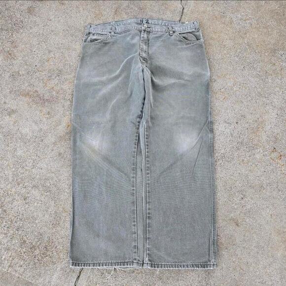 Vtg DICKIES Box Logo Patch Plain Earthtone Baggy Workwear Cargo Pants 40 x 30 - Picture 3 of 6